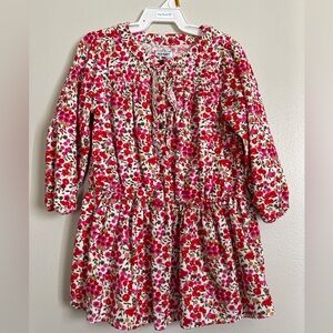 Old Navy Toddler Girl Floral Corduroy Drop Waist Cotton Long Sleeve Dress 2t
